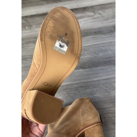 UGG Ginger Open Toe Boot Bootie Sandal Size 8 Suede Comfort - Picture 7 of 8